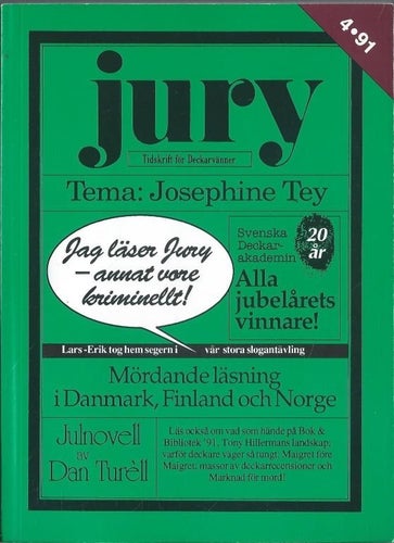Jury - Tidskrift för Deckarvänner Nr. 4 1991 med bilaga