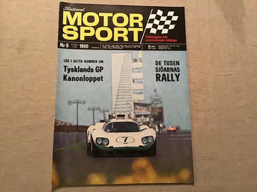 MOTORSPORT NR 9 1966 DE TUSEN SJÖARNAS RALLY,KANONLOPPET KARLSKOGA,RÖFORSLOPPET