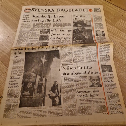Svenska Dagbladet Tidning från 1975