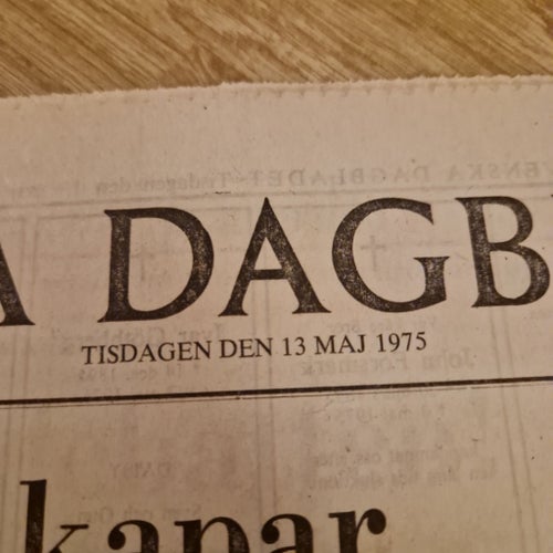 Svenska Dagbladet Tidning från 1975
