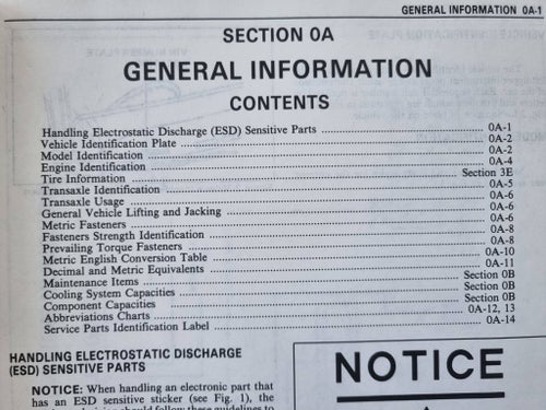 1989 Chevrolet Corsica/Beretta Service Manual