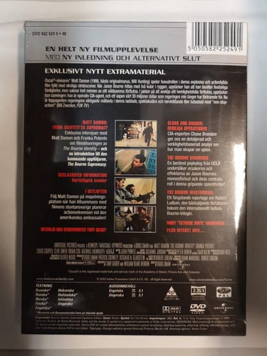 DVD The Bourne Identity Extended Edition Matt Damon Svensk text INPLASTAD