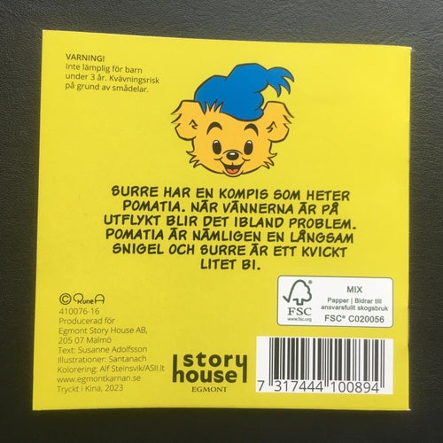 BAMSE SURRE OCH SNIGELKOMPISEN - KÄRNAN bok i pixi format