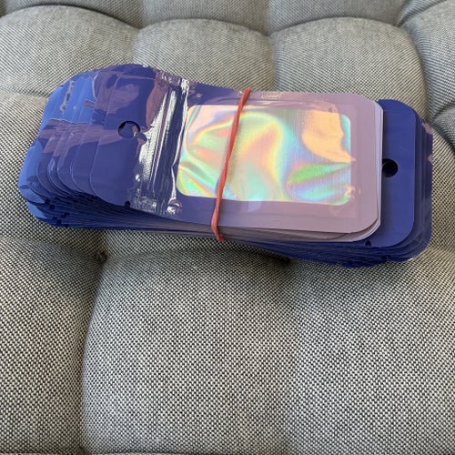 50 st Mylarpåsar med zip & hologramfönster – Perfekta för småförvaring!