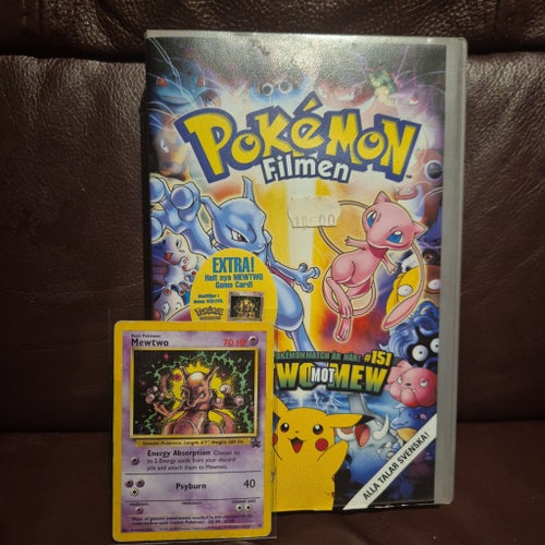 Pokémon Filmen VHS med Mewtwo kort