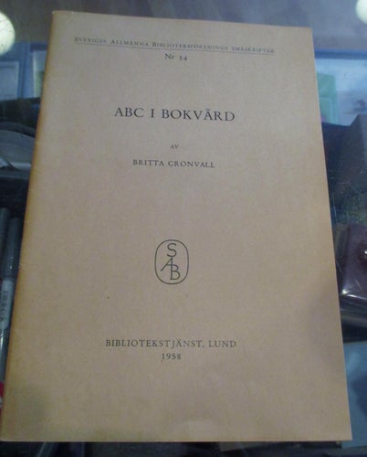 Britta Cronvall, ABC i bokvård, 1958