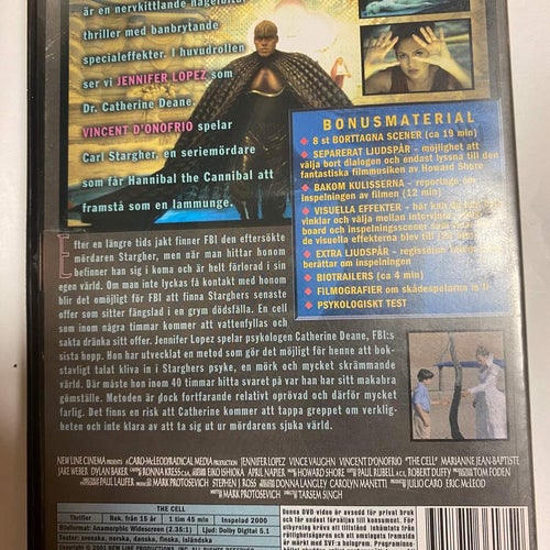 DVD The Cell Jennifer Lopez TOPPSKICK