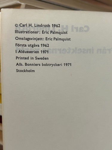 Från insekternas värld av Carl H. Lindroth. Bok. Very Good plus