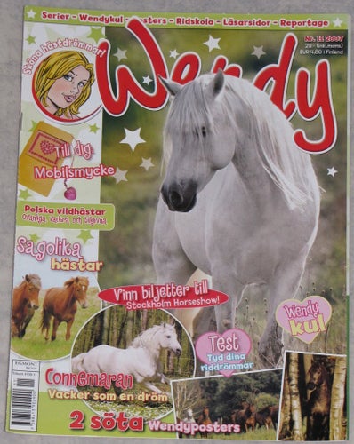 WENDY häst tidning nr 11 2007 hästtidning hästar barn tonår rid tjej tidning