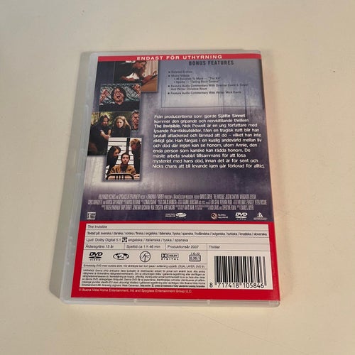 DVD - the Invisible. Justin Chatwin