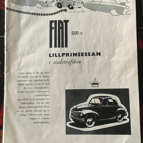 Fiat 500 C 1954 annons