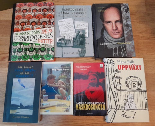 Bokpaket 7st - Uppväxtskildringar - Maskrosungen, Kriget är slut, Uppväxt etc.
