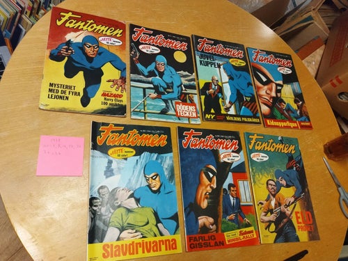 Samling Fantomen 1968 flera nummer 5 styck: nr 1, 8, 16, 20, 24