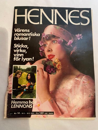 Hemma hos Lennons. John Lennon Hennes 1972 Mycket gott skick