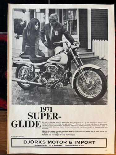 HD Superglide 1971 annons Harley-Davidsson