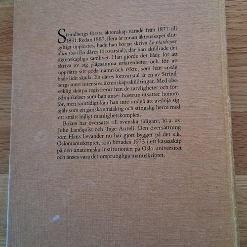 August Strindberg. En dåres försvarstal. Oslomanuskriptet. 1976 1:a upplagan