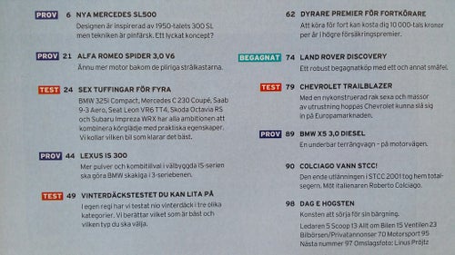 Teknikens Värld nr 21 2001: Saab 9-3 Aero, Subaru Impreza WRX, BMW 325 ti