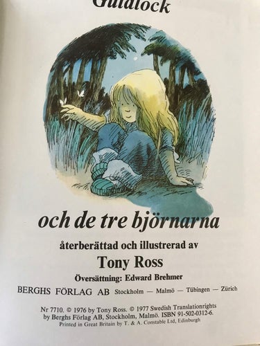 GULDLOCK OCH DE TRE BJÖRNARNA Tony Ross 1977