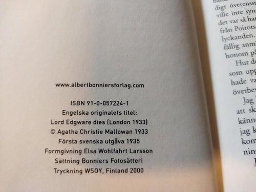 Tretton vid bordet - Agatha Christie. bok, Very Fine plus