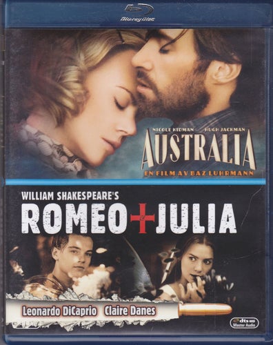 BluRay 2i1 / Australia + Romeo & Julia / Jackman, DiCaprio / Nära nyskick