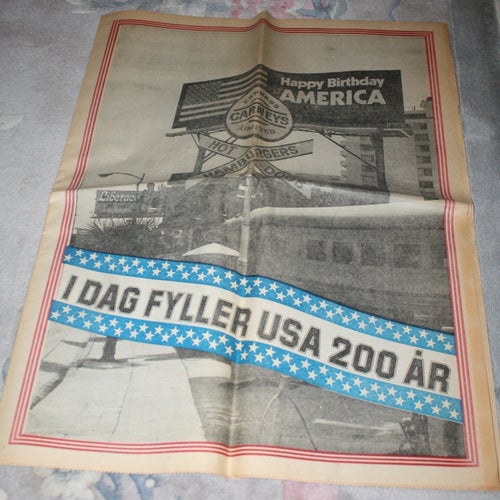 Tidning USA 200 år Sydsvenska Dagbladet Sydsvenskan 1976
