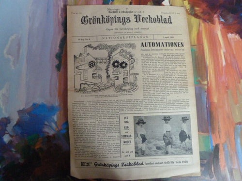 GRÖNKÖPINGS VECKOBLAD, 1956 APRIL 5, TIDNING