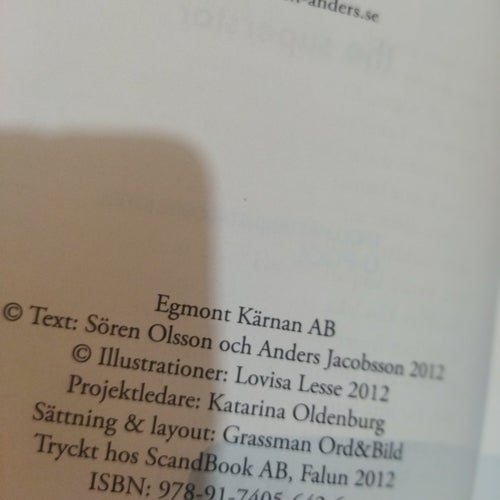 Sune : the superstar - Sören Olsson, Anders Jacobsson. Bok. Very Fine plus, BM