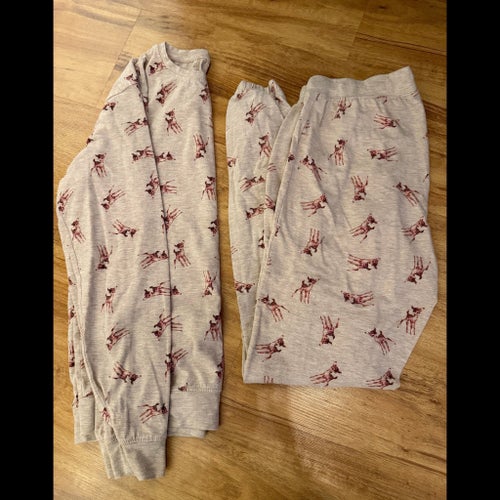 Beige pyjamasset med rådjur - XS