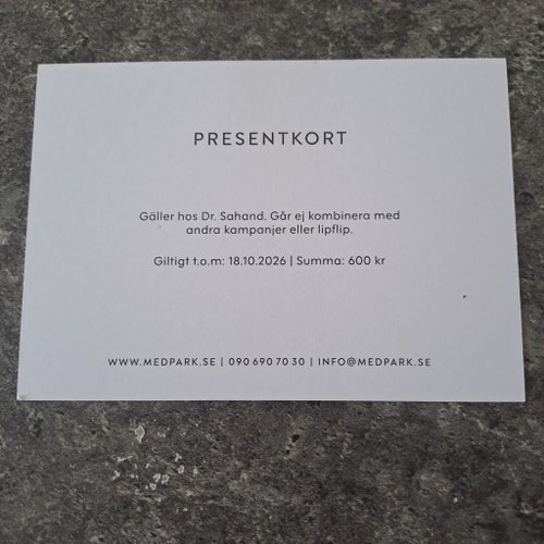 Presentkort MEDPARK i Umeå