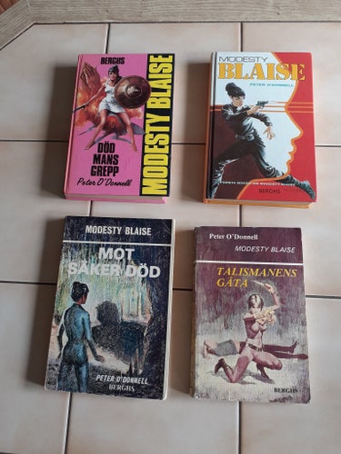 Peter O'Donnell. Modesty Blaise. 4 stycken böcker.