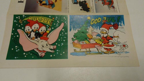 Kalle Anka 1975 nr 49 + 2 styck Kalle Ankas Julkort på fliken, 2 reklam blad