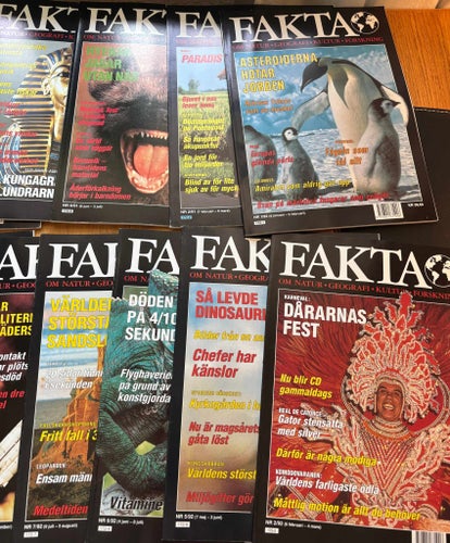 17 nr av FAKTA 1991–1992 – Natur, Geografi, Kultur & Forskning – Blandade nummer