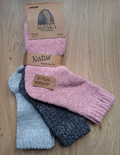 3 par tjocka alpaca ullstrumpor Storlek 39-42