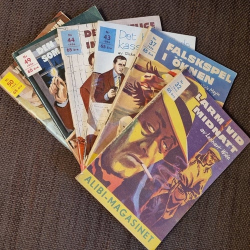 ALIBI-MAGASINET. 1956. Nr. 32,37, 43, 44, 49, 50. Alice Babs, Harriet Andersson