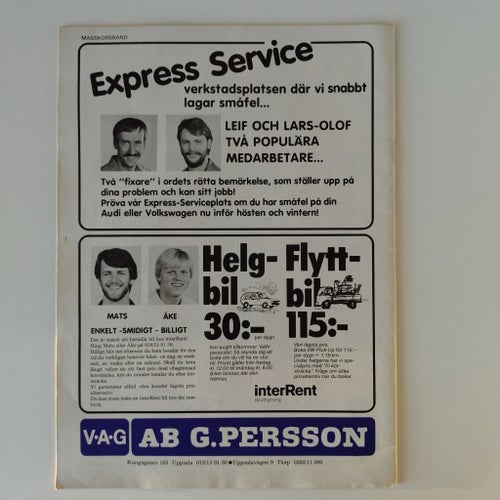 V.A.G Forum Tidskrift för Audi och Volkswagenfolk Arg 25 - nr 3/1982