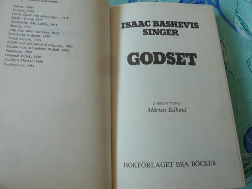 GODSET, I. B. SINGER, 1982,  BÖCKER