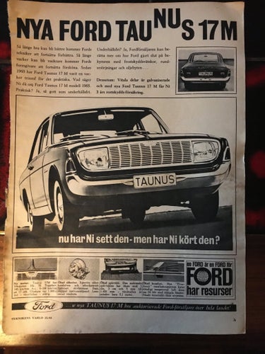 Ford Taunus 17M Annons 1965