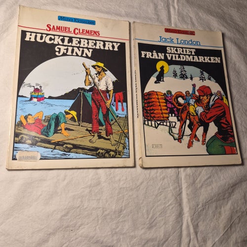 2 st. Mina klassiker Huckleberry och skriet från vildmarken