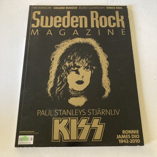 SWEDEN ROCK MAGAZINE NR.72. 2010. PAUL STANLEY, NEVERMORE, GRAND MAGUS.
