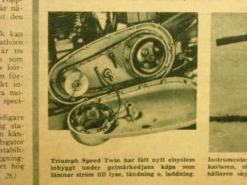 Nytest av mc Triumph Speed Twin från 1953