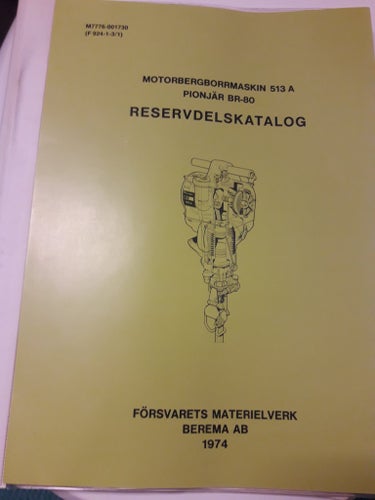 Pionjär BR-80 Reservdelskatalog med sprängskisser Försvarets