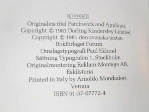 Lappteknik och Applikation av Dorling Kindersley Limited, 1981