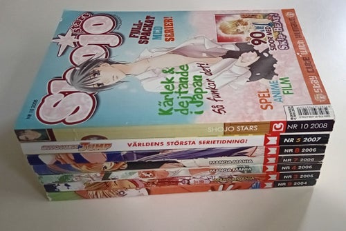 Samling av 9 st Manga Magasin: Shonen Jump, Manga Mania, Shojo Stars