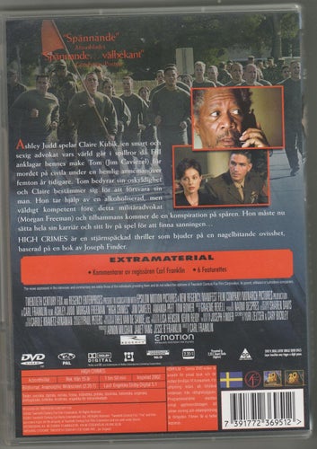DVD - HIGH CRIMES - MED MORGAN FREEMAN & ASHLEY JUDD