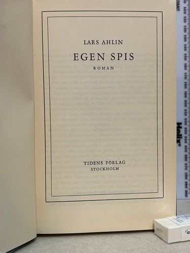 Egen spis av Lars Ahlin. bok, Very Good plus