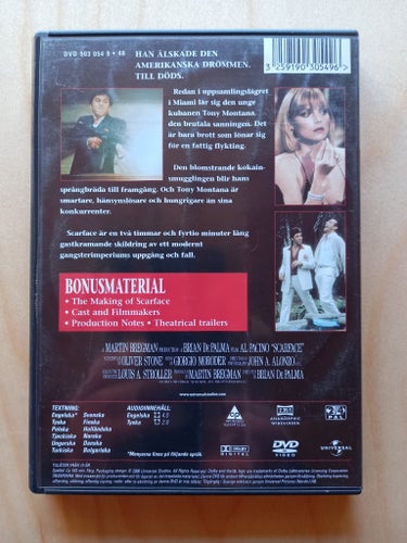 DVD-FILM "SCARFACE" MED AL PACINO FRÅN 1983