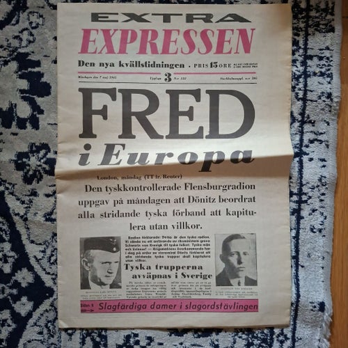 Extra Expressen Tidning från 1945