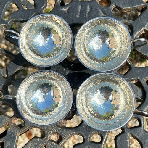 Punschkoppar, 4st, silver, stämplade GAB, totalvikt ca 109 g