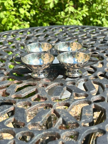 Punschkoppar, 4st, silver, stämplade GAB, totalvikt ca 109 g