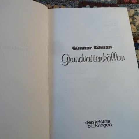 GRUNDVATTENKÄLLAN, G. EDMAN, 1977,  BÖCKER